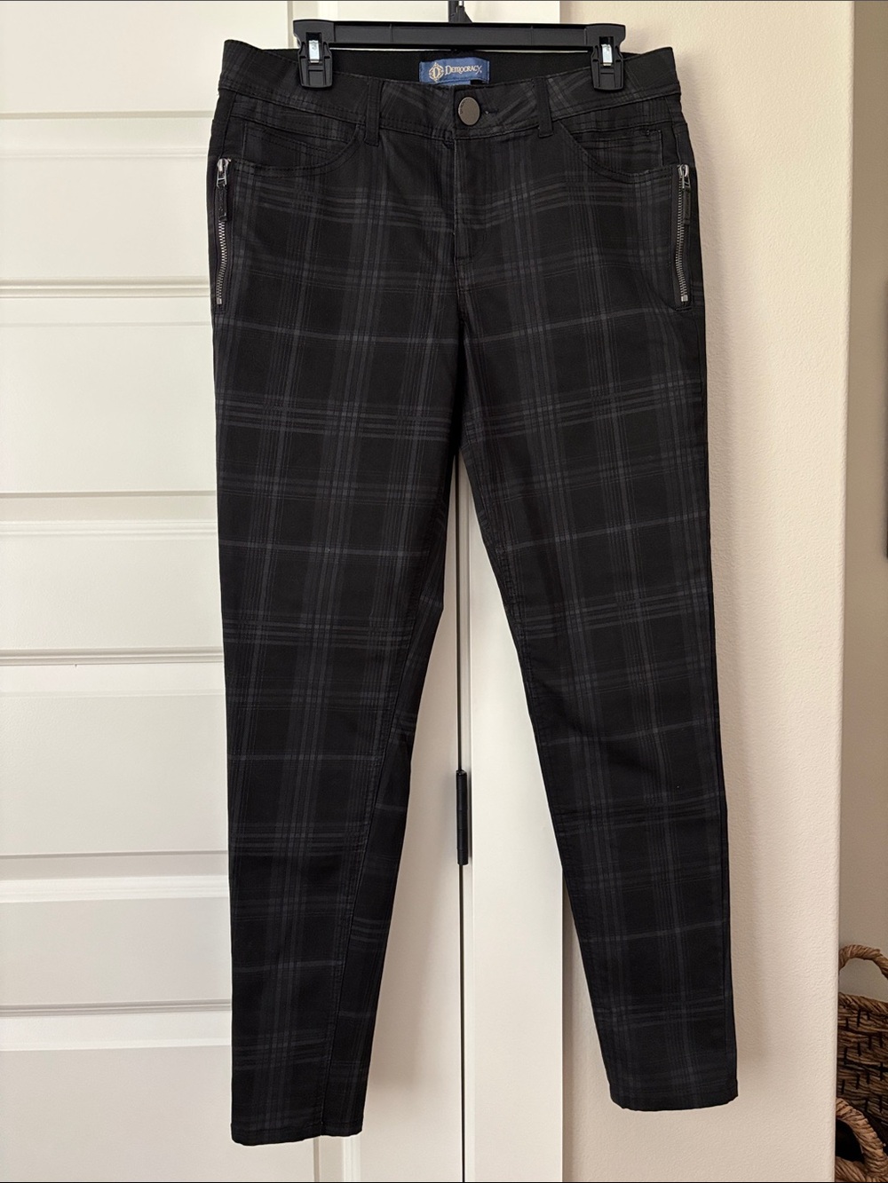 Democracy “Ab”solution Black Plaid Slim Chinos